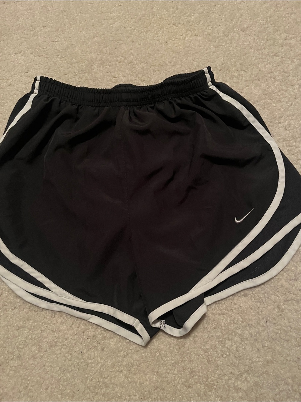 Nike Women’s Black Athletic Shorts with White Trim